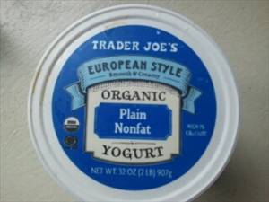 Trader Joe's Organic Nonfat Plain European Style Yogurt