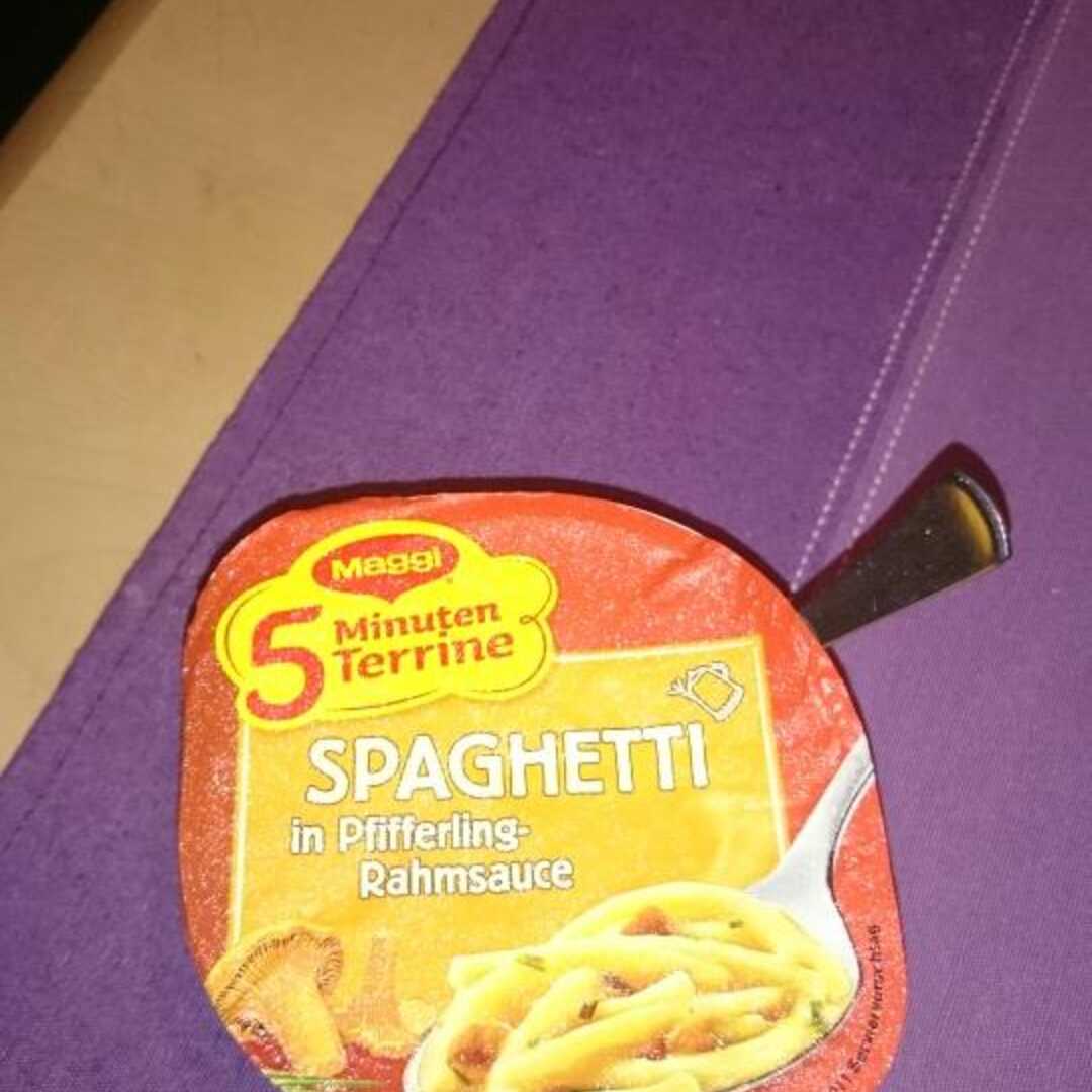Maggi 5 Minuten Terrine Spaghetti in Pfifferling-Rahmsauce