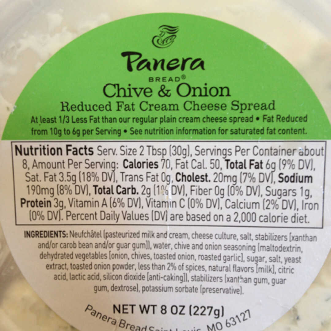 Panera Bread Reduced Fat Chive & Onion Cream Cheese Spread