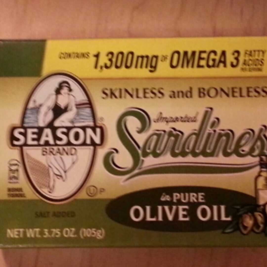 Season Brand Skinless & Boneless Sardines in 100% Olive Oil
