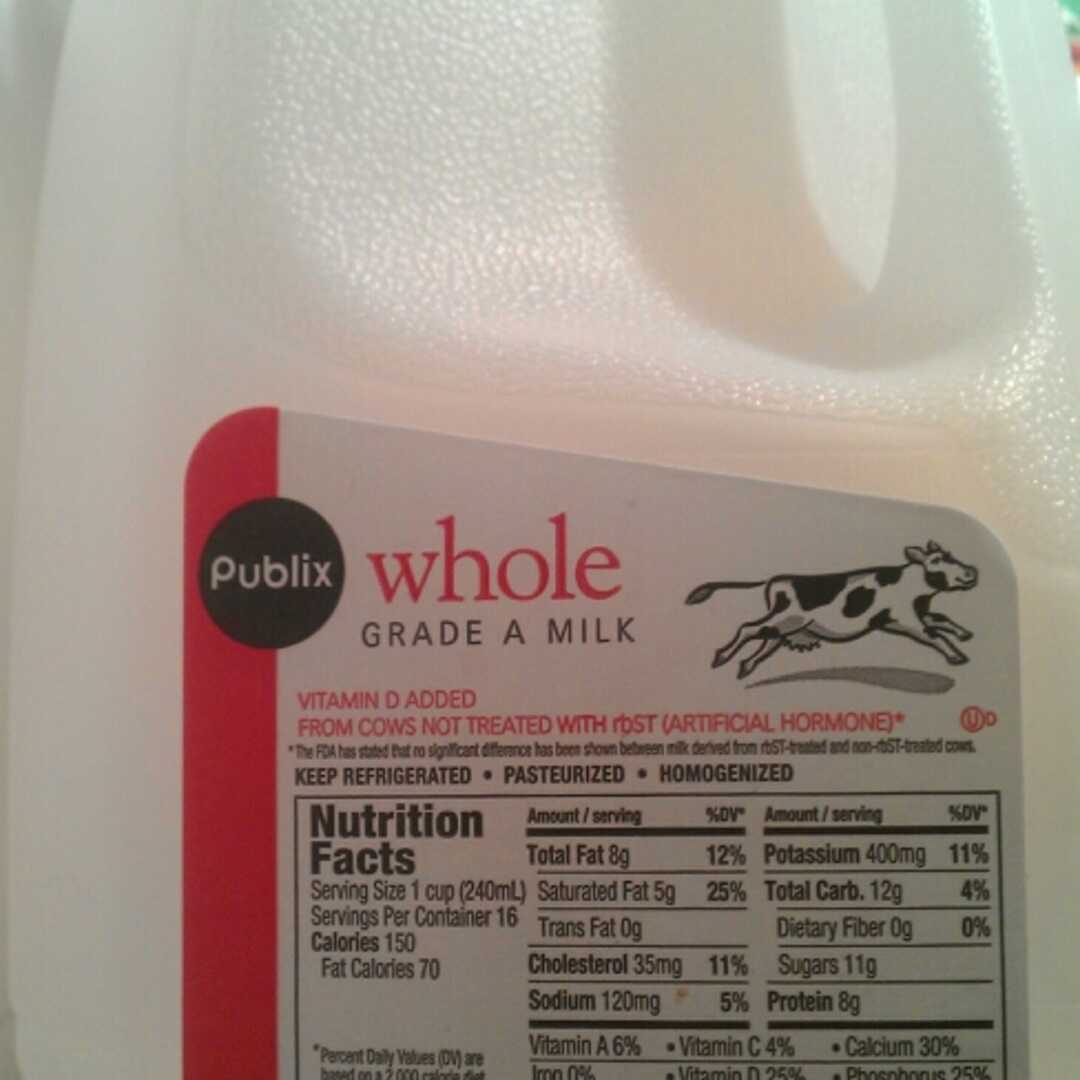 Calories in 6 oz of Milk (Whole Milk) and Nutrition Facts