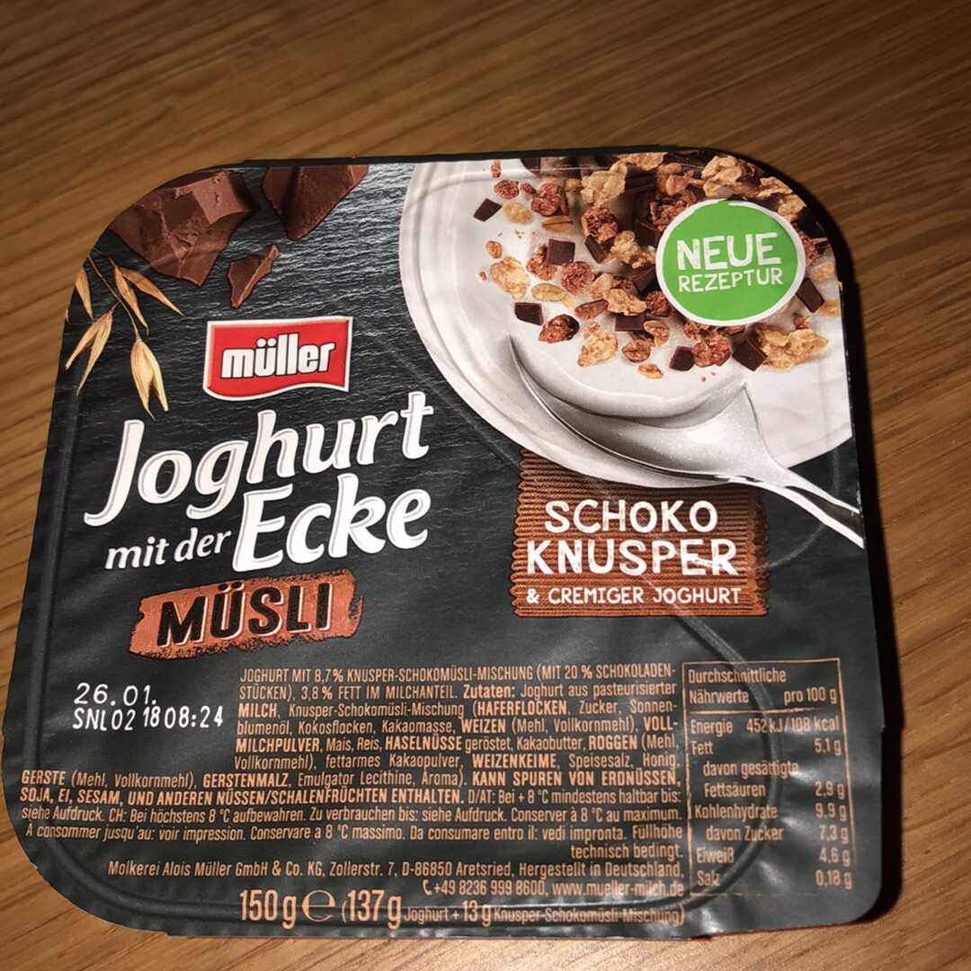 Müller Joghurt mit der Ecke Knusper Schoko Müsli