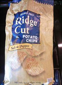 Trader Joe's Ridge Cut Potato Chips Salt & Pepper