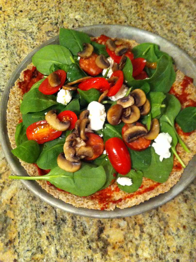 Goat Cheese Pizza with Red Pepper & Spinach