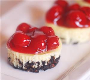 Low Fat Mini Cherry Cheesecakes