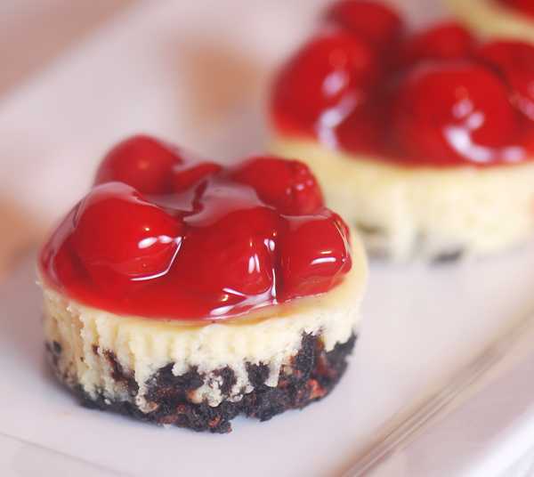 Low Fat Mini Cherry Cheesecakes