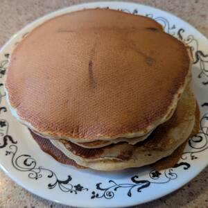 Banana Peanut Butter Chocolate Chip Pancakes