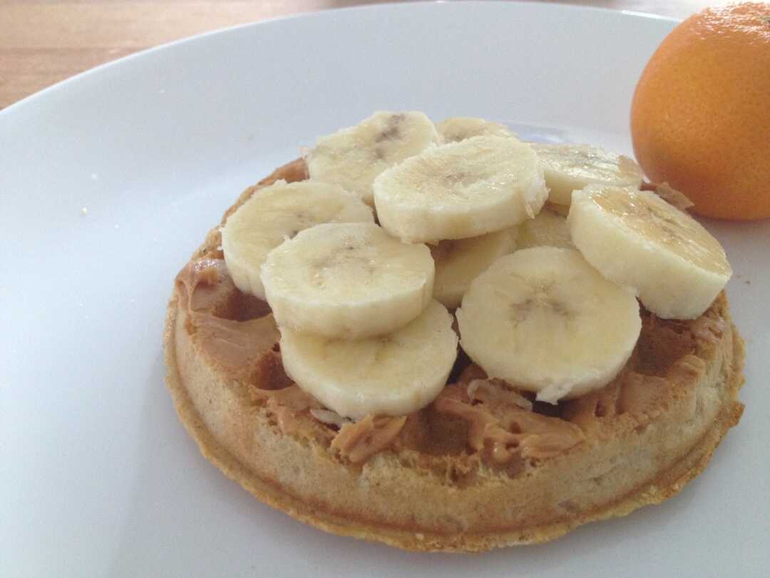 Waffle with Banana and Peanut Butter