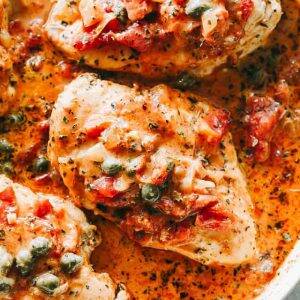 Grilled Chicken Breast with Tomato Pasta