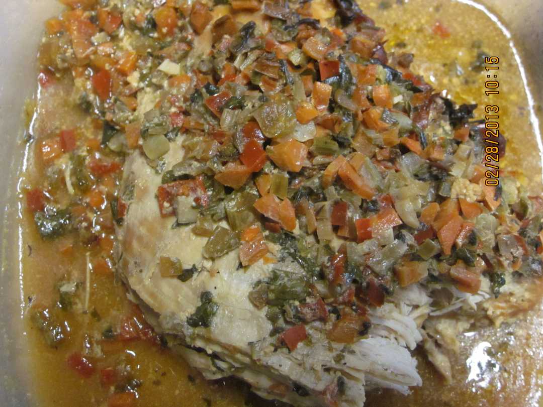 Crockpot Turkey with Herb Vegetable Sauce