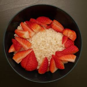Risotto with Goats Cheese and Strawberry