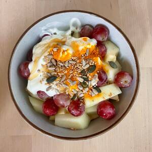 Fruit and Yoghurt Bowl with Honey and Turneric