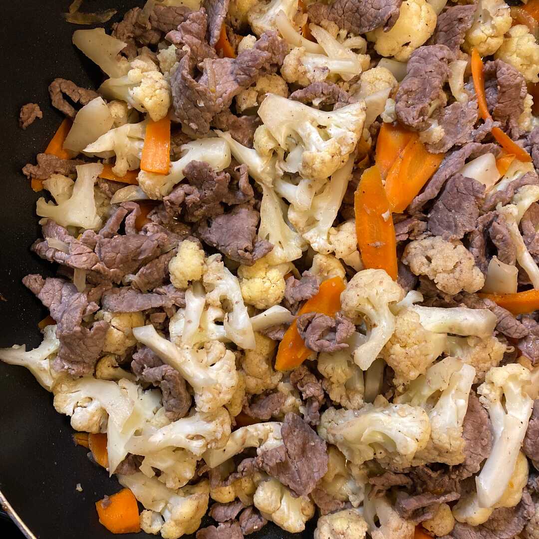 Cauliflower and Beef Stir Fry