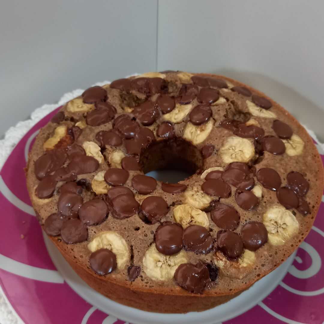 Bolo de Banana com Chocolate