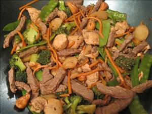 Spicy Beef, Broccoli and Snow Pea Stir Fry