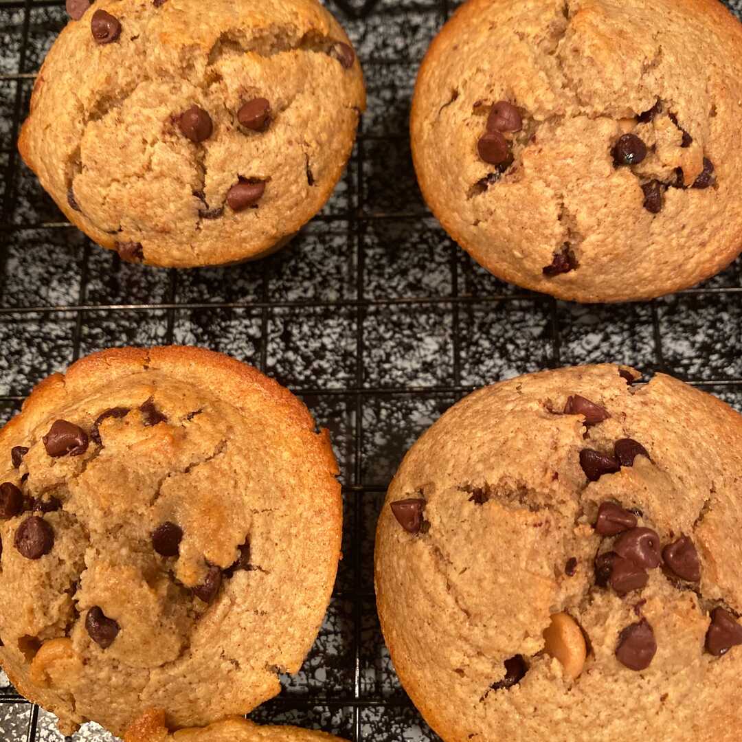 Banana Muffins with Chocolate and Peanut Butter Chips