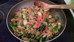 Brussels Sprouts & Noodle Stir Fry