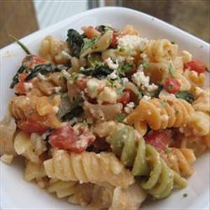 Spinach and Feta Pasta with Shrimp