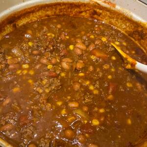Chili bolstered with lentils