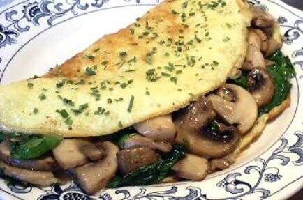 Egg White Omelet with Spinach, Onion & Mushroom