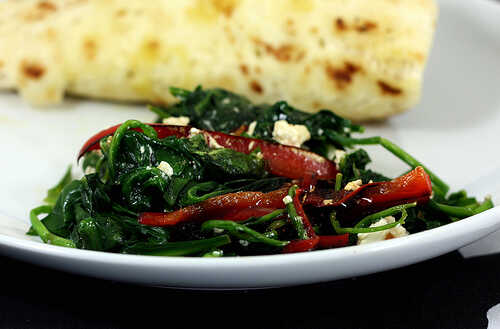 Warm Spinach & Pepper Salad
