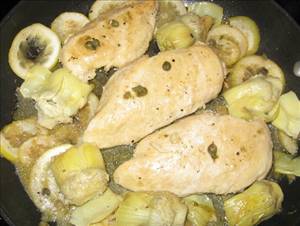 Chicken with Artichokes and Melted Lemons