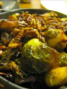 Balsamic Glazed Brussels Sprouts with Turkey Bacon