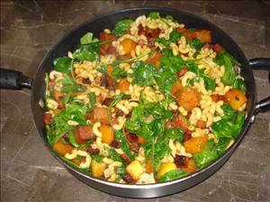 Macaroni with Squash, Spinach & Ham