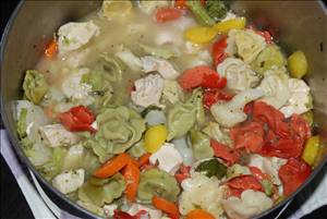 Chicken, Vegetable and Tortellini Soup