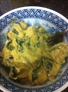 Spinach, Eggplant & Chicken Coconut Curry
