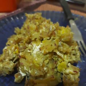 Mexido de ovos com batata
