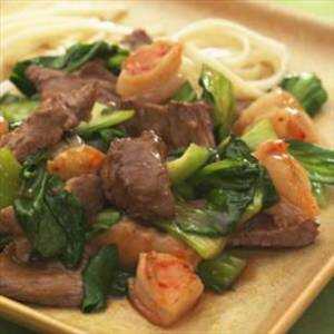 Spicy Beef with Shrimp & Bok Choy