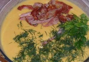 Сырный Суп с Копченая Колбаса